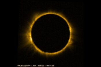 شکار حلقه آتش از فضا؛ نخستین خورشیدگرفتگی ۲۰۲۶ از دیدگاه فضاپیمای اروپا