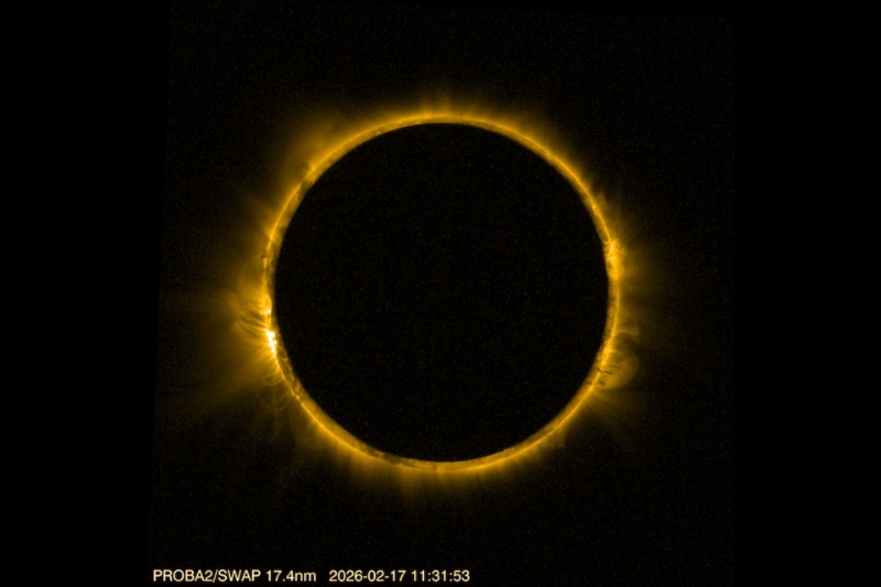 شکار حلقه آتش از فضا؛ نخستین خورشیدگرفتگی ۲۰۲۶ از دیدگاه فضاپیمای اروپا